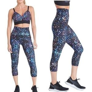 SPANX Blue Bootie Boost Active Cosmic Capri Leggings NWT